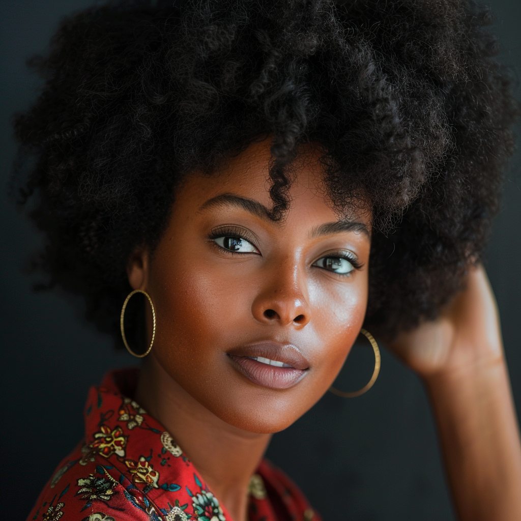 Young woman with colorful dress